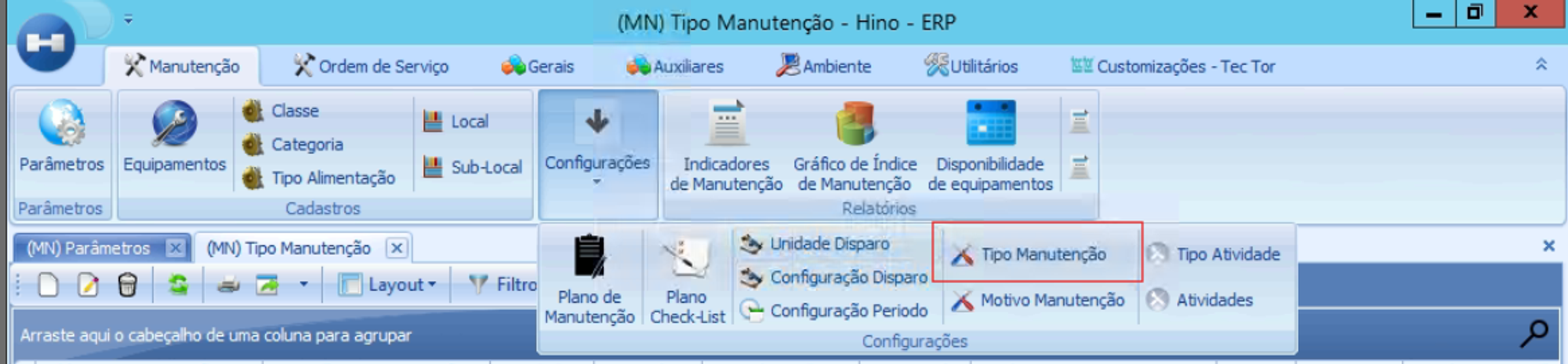 vinculo-classe-equipamento-tipo-manutencao